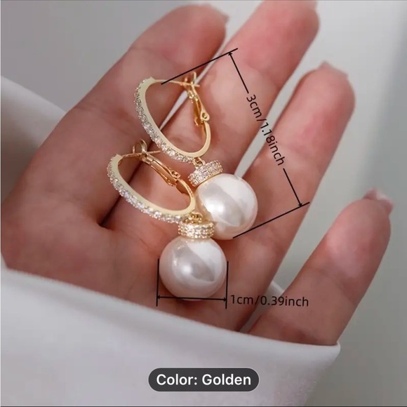 Fashion pearl dangling earrings - Picture 5 of 5